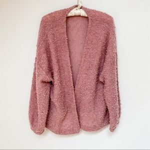 Wild Fable Long-sleeve Fuzzy Pink Cardigan